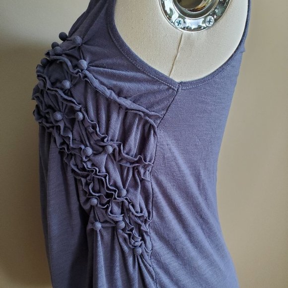 She + Sky Medium Navy Rushed Tank M Medium - Picture 4 of 9